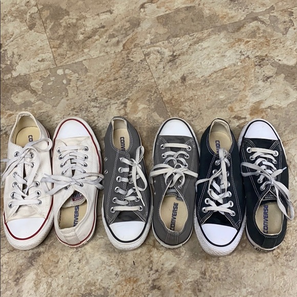 Converse Shoes - Black, gray, and white converse